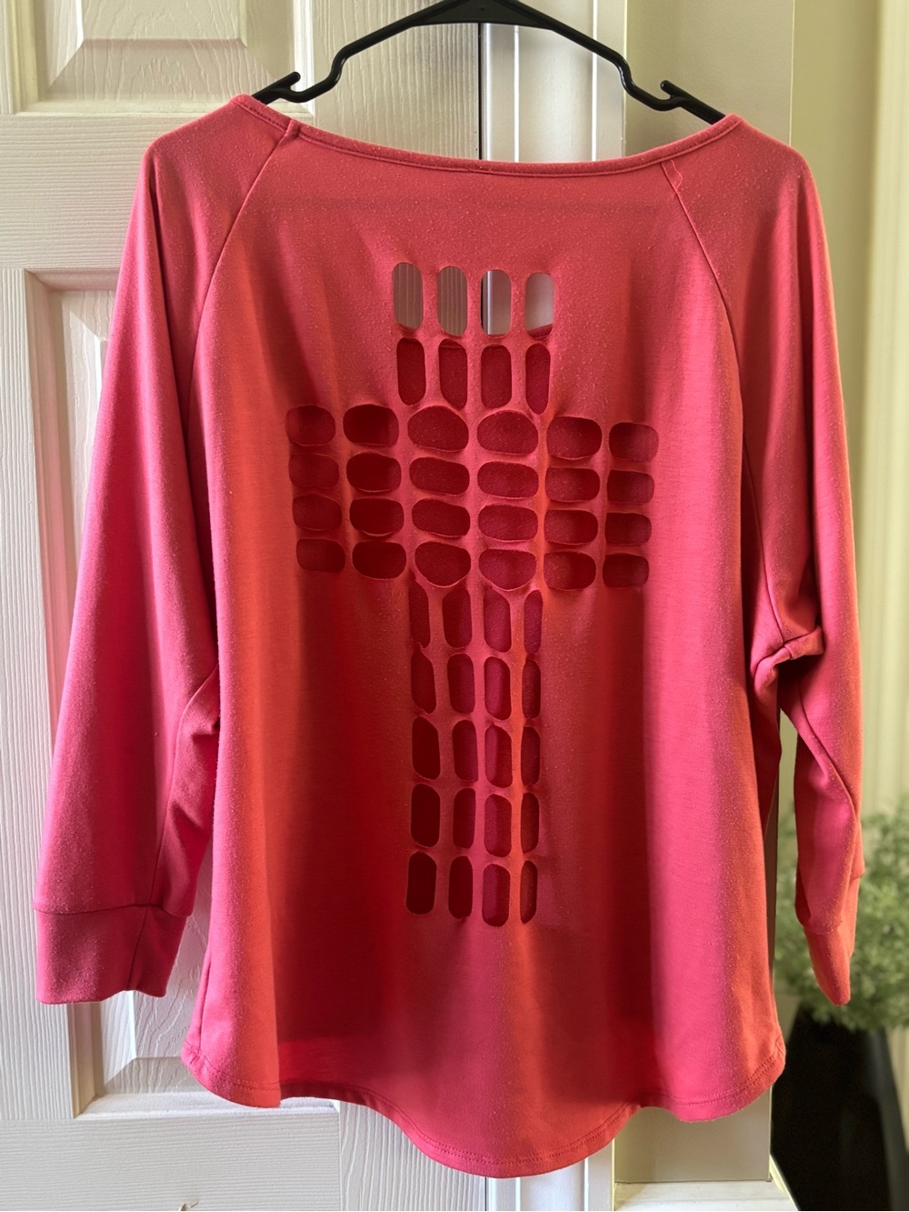 Cutout Cross Back Pink Women’s Top